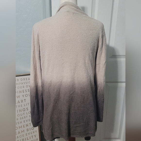 Barefoot Dreams Brown Tan Ombre Cozychic Lite Knit Long Cardigan S/M - Picture 4 of 9